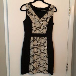 Annabella dress black w/white lace flowers- size M